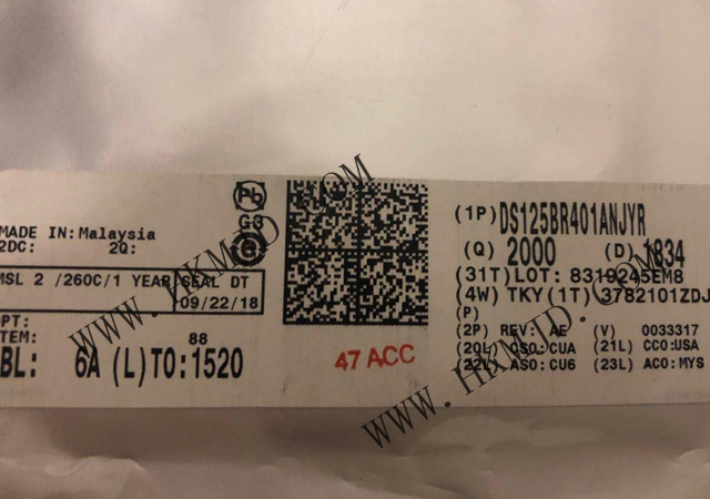 接口緩沖器，轉(zhuǎn)接驅(qū)動器 DS125BR401ANJYR 4 通道 12Gbps 54-WQFN