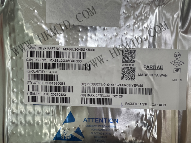 全新原裝 MXIC MX66L2G45GXRI00 串行NOR閃存 2Gb SPI - 四 I/O，DTR